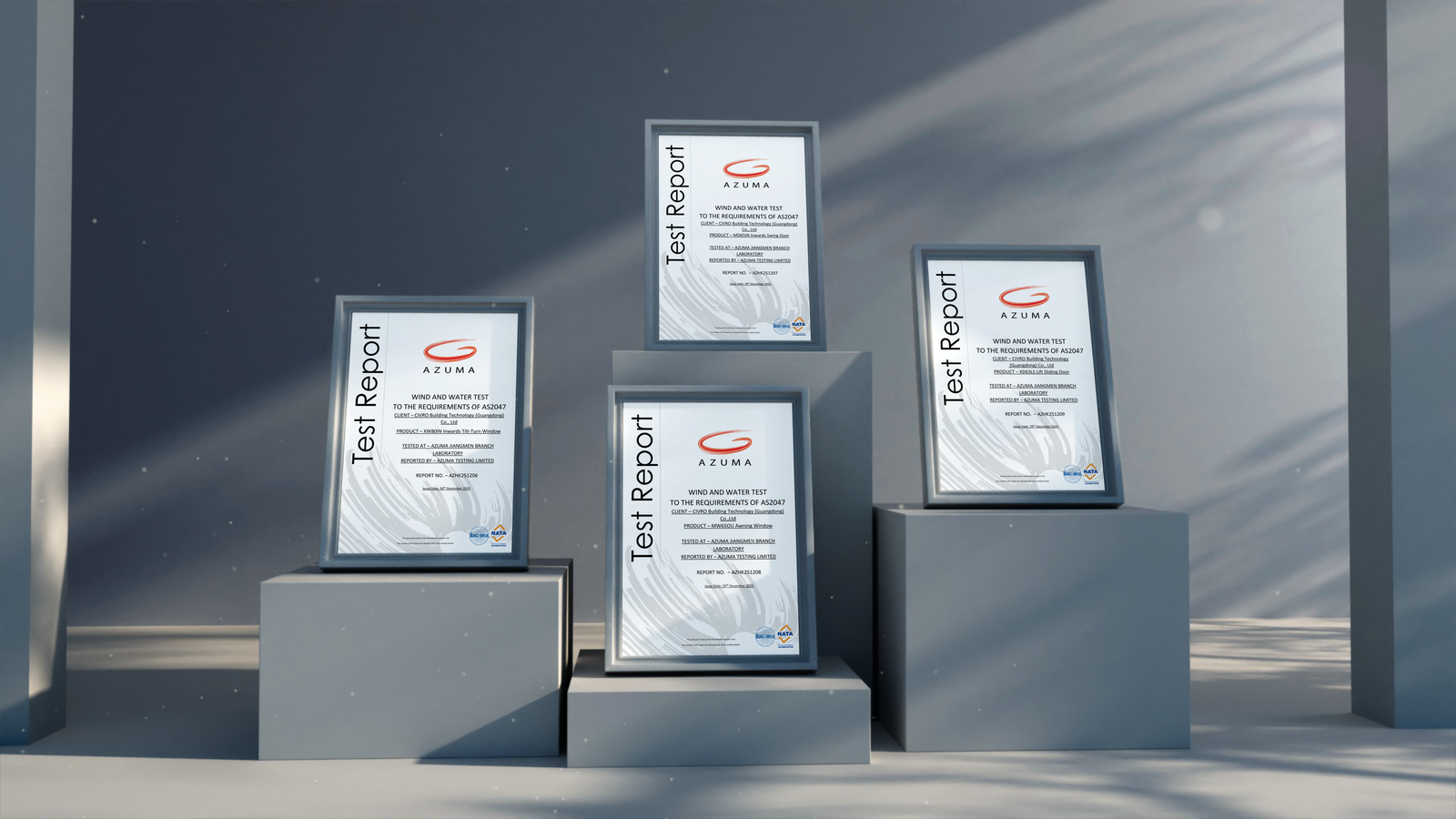 Australian AS2047 Certified, Tested by Azuma