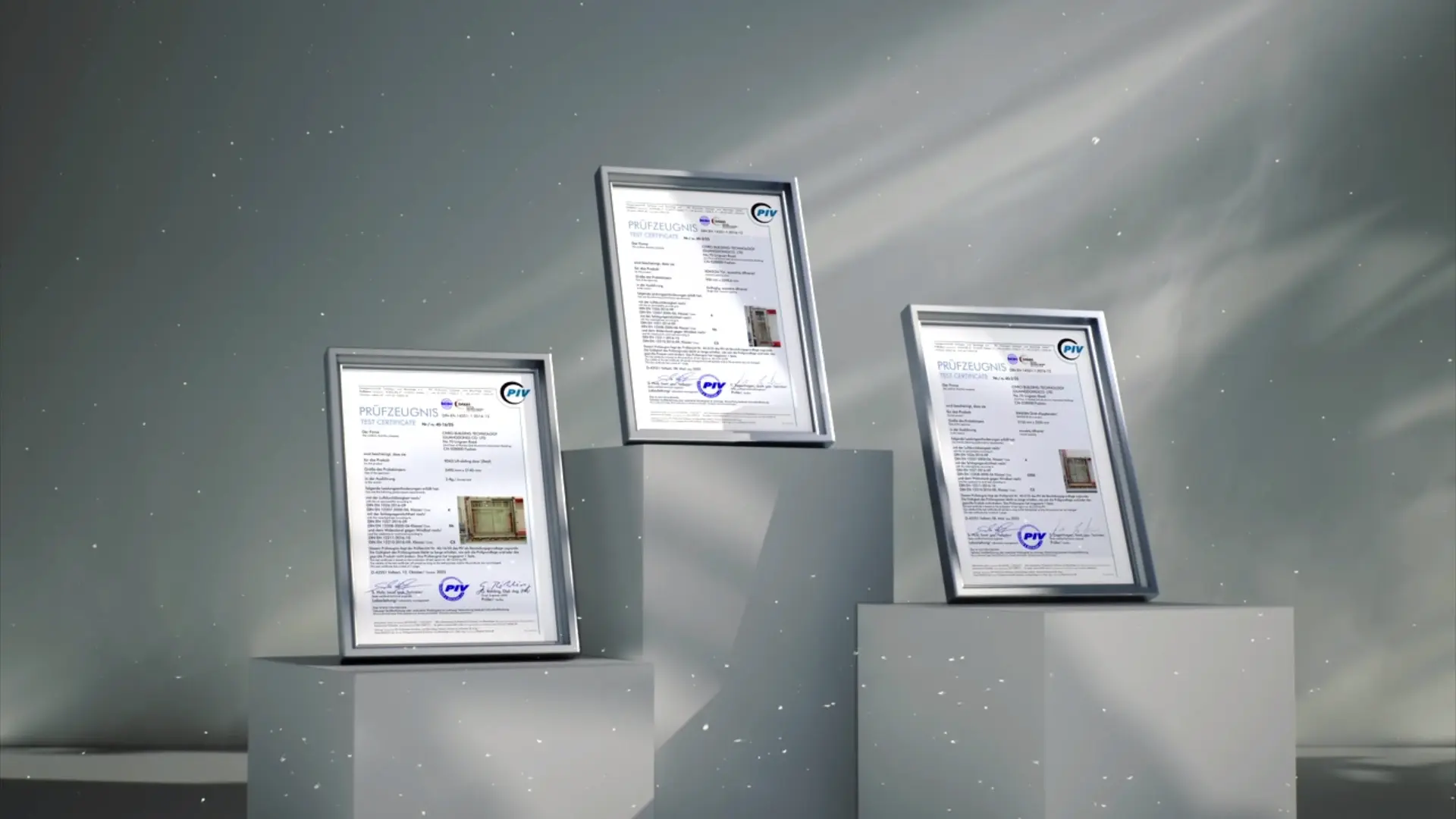DIN EN Certified, Tested by PIV